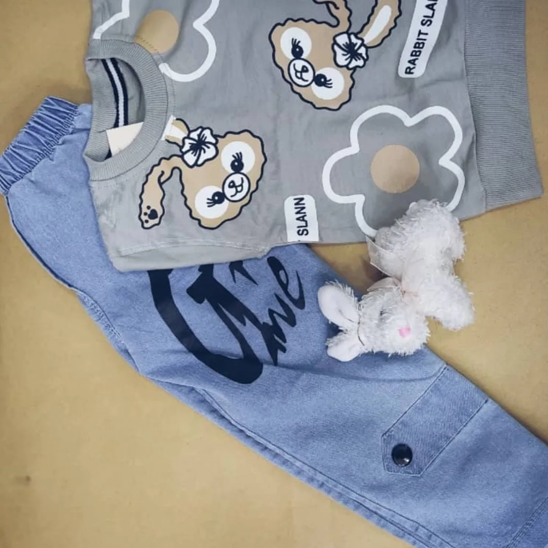 ست بلوز و شلوار دخترانه خرگوشی سایز ۴۰_۴۵